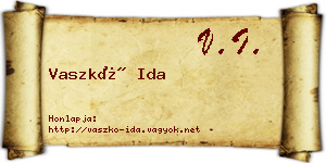 Vaszkó Ida névjegykártya