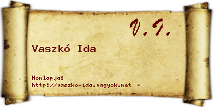 Vaszkó Ida névjegykártya