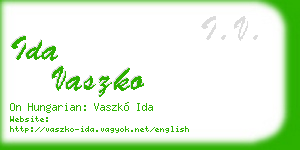 ida vaszko business card