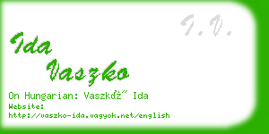 ida vaszko business card